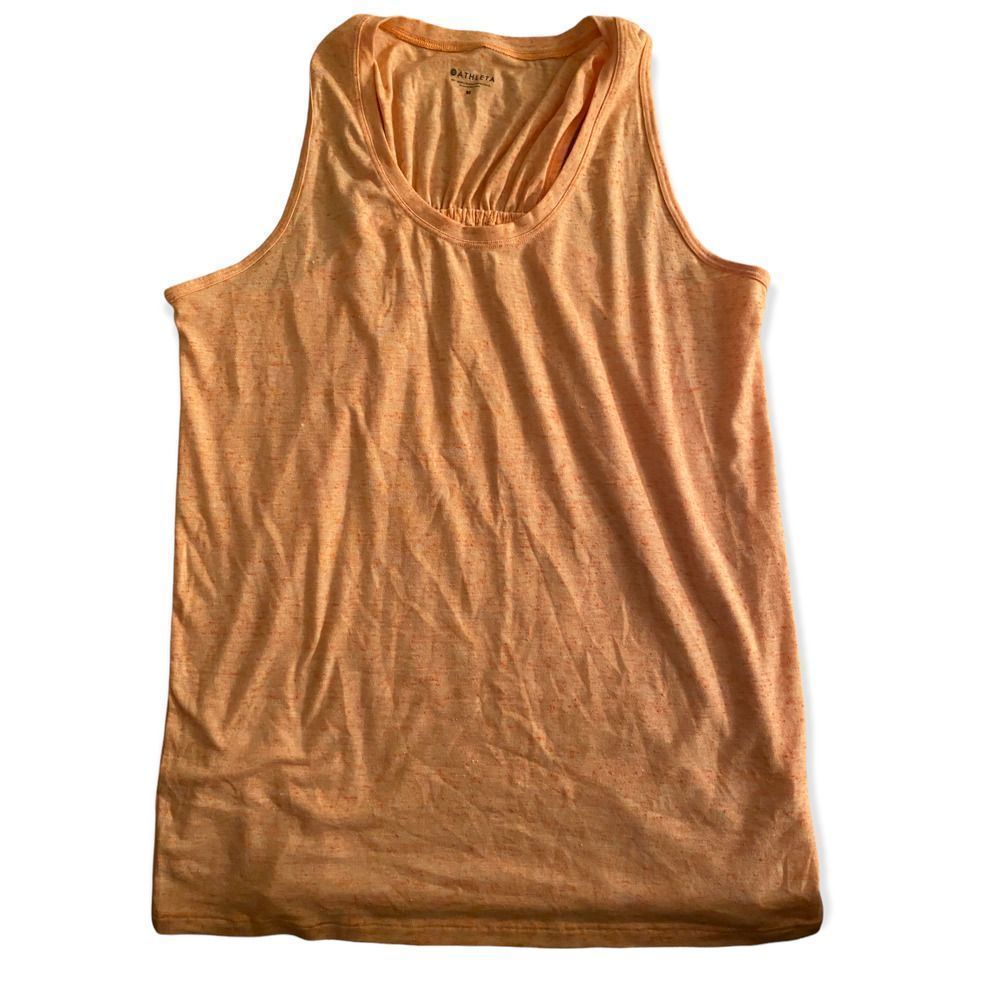 Athleta Sleeveless Orange Heather Workout Tank-Size Medium